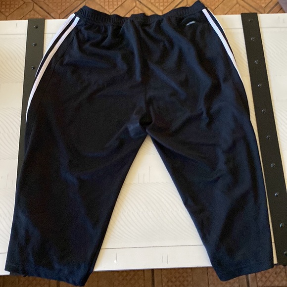 Adidas Track Pants Style Capri’s In Classic Black And Three Stripes Size… - Picture 4 of 7